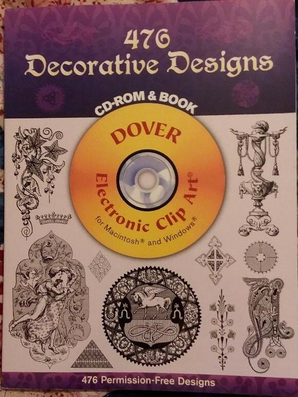 Dover 476 Decorative Designs Book & CD Clip Art Digital Ephemera Scrap