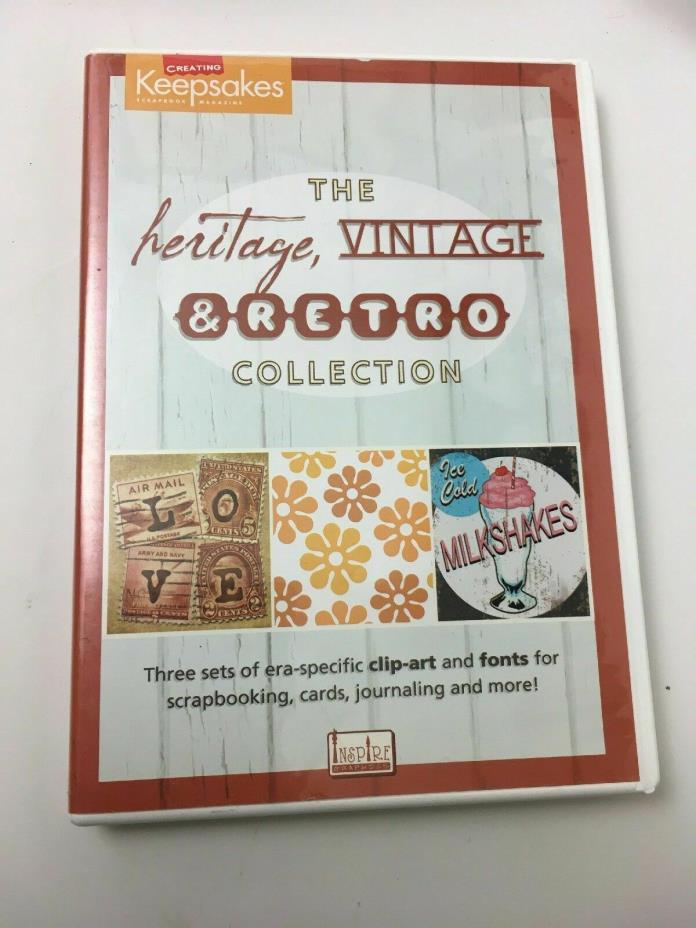 HERITAGE VINTAGE & RETRO COLLECTION DVD Clip Art Fonts Software Scrapbooking