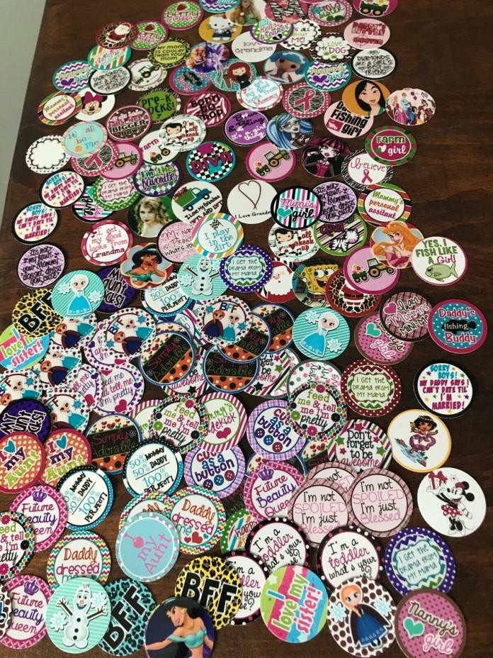 Over 1000 PRE-CUT / Grab Bag Mixed/ Assorted  / 1 Inch Circle Bottle Cap Images