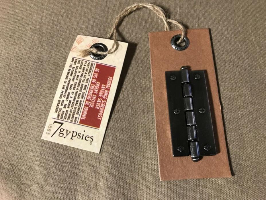 7gypies Journal Hinge Screwpost Antique Silver 2” x 1” Embellishment, New