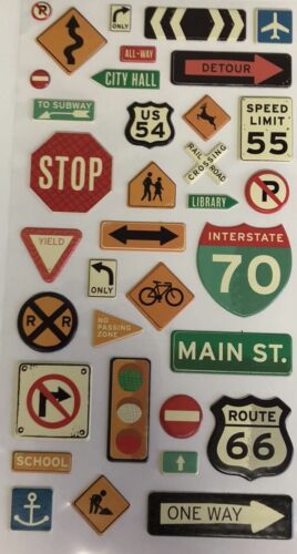 Road Signs / Travel / Automobiles Dimisional Stickers/ Puffy Stickers