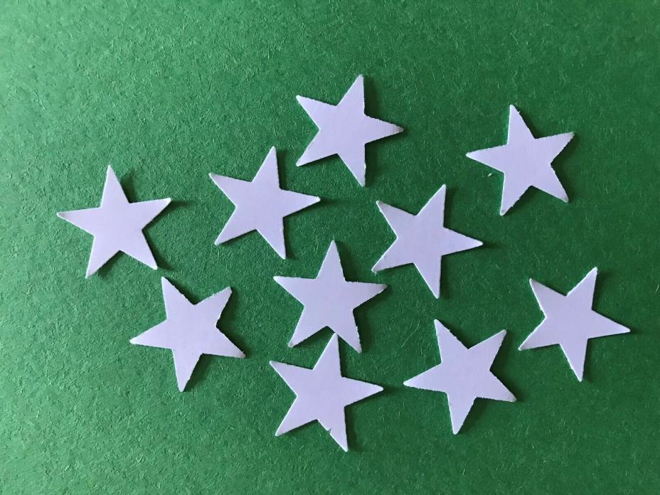 50 White Star Die Cut Scrapbook Confetti Paper Punches Scrapbook Junk Journal