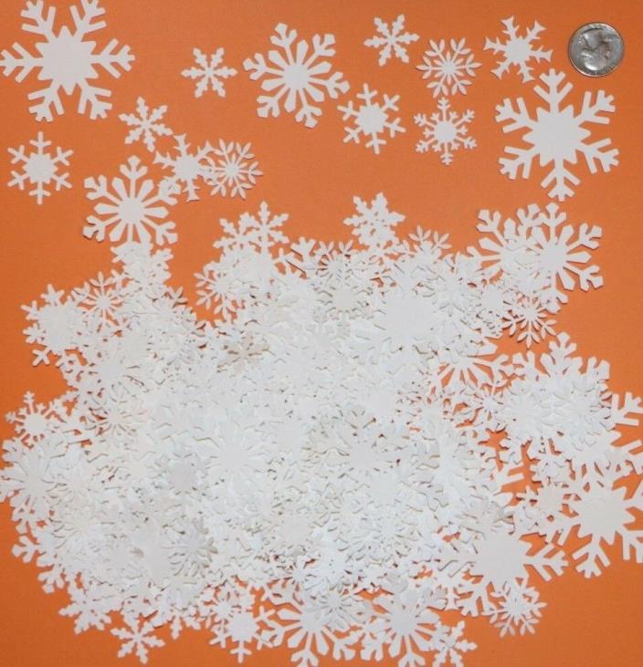 100 Assorted White Snowflake Paper Punch Embellishments Crafts Cards Scrapbook