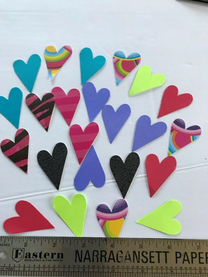 50 Contemporary Valentine Cardstock Heart Punches Misc Colors Scrapbook Cards