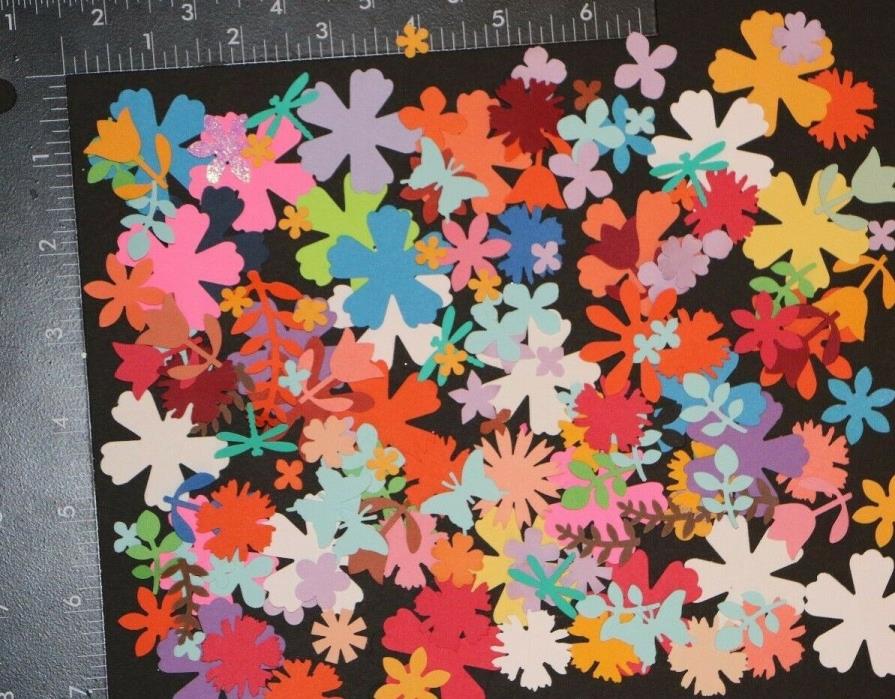 150 PC  Assorted SPRING FLOWER MIX Embellishments DIY CRAFTS CARDS