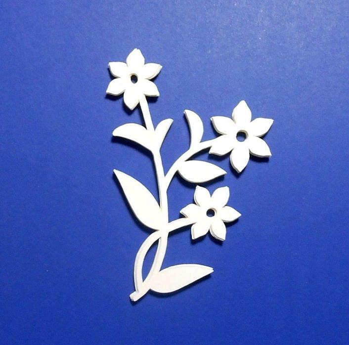 12 Light Vanilla Floral Paper Die Cuts Scrapbook Card Embellishment
