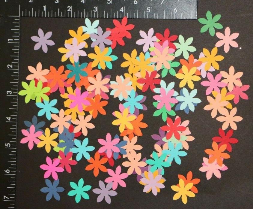 100 Assorted FLOWER EMBELLISHMENTS SCRAPBOOKING PAPER CRAFTS