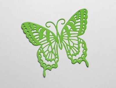 6 Large Bright Green Butterfly Paper Die Cuts 3