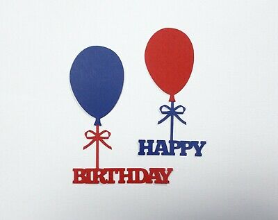 Happy Birthday WORD balloon Navy and Red   cardstock die cuts