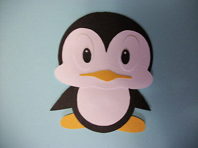 Cricut Baby Penguin Christmas Winter Paper Piecing Die Cut Scrapbooking page