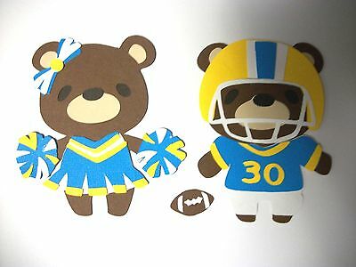 Cricut Teddy Bear Parade Football Player and Cheerleader Die Cut Paper Piecing