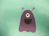 Cricut Halloween Purple One Eye Mini Monster Die Cut Paper Piecing Scrapbooking