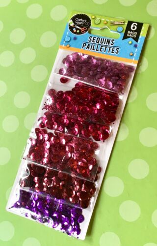 Crafters Square Sequins Reds Purples Pinks