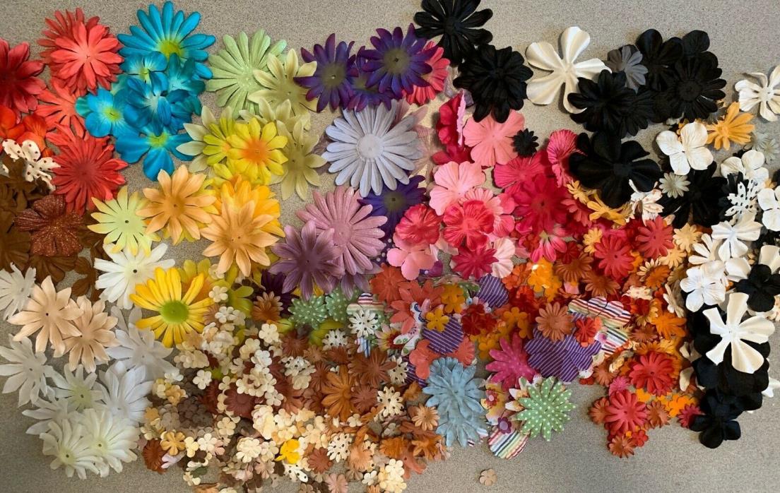 HUGE LOT MISC PAPER FLOWERS   SO MANY!!!!!