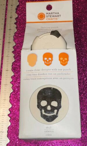 NEW MARTHA STEWART EK CRAFT PAPER PUNCH HALLOWEEN XXL 3 In 1 SKULL SUPER RARE