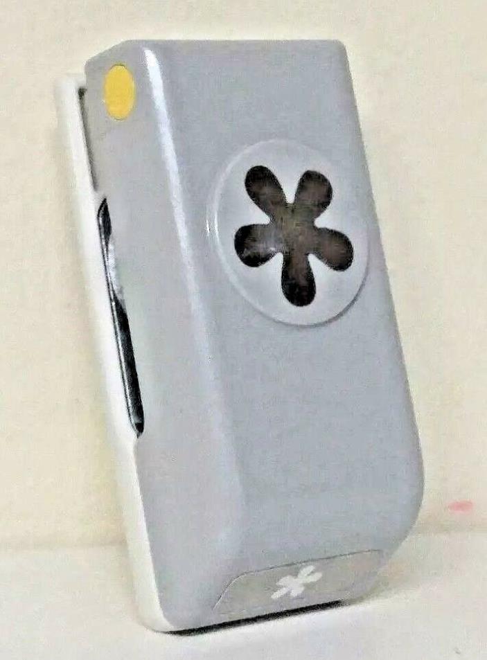 EK Success Vintage Retro Style Flower Slim Lock Down Paper Punch Gray White