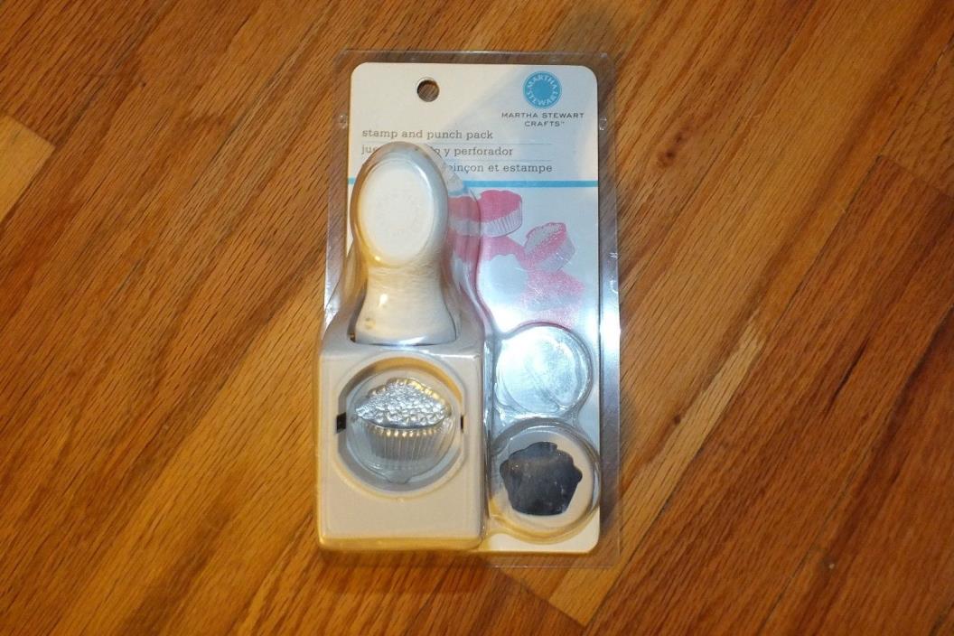 MARTHA STEWART STAMP AND PUNCH PACK CUPCAKE NEW