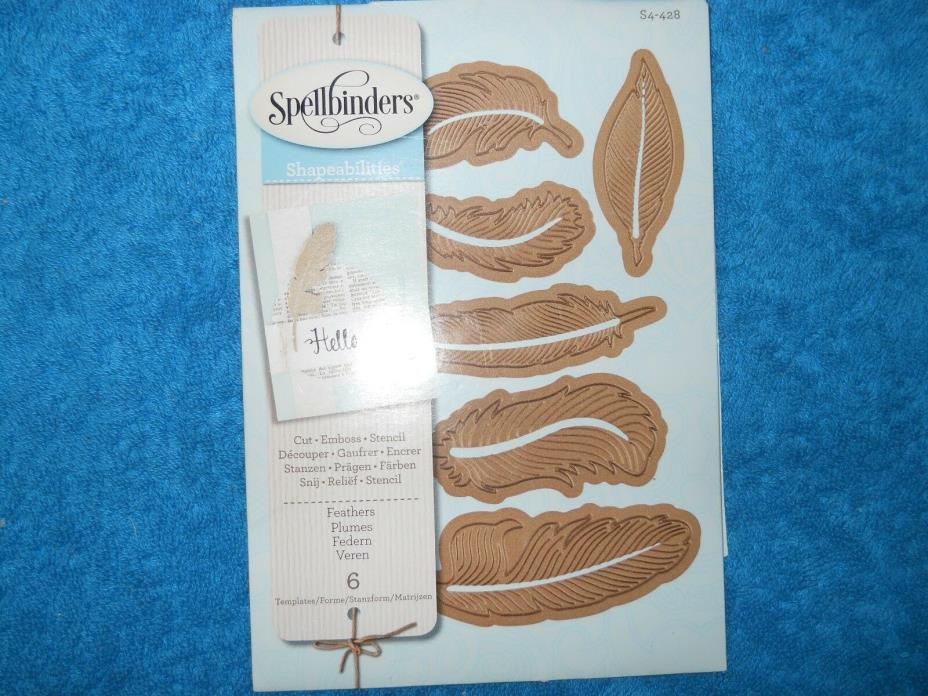 Spellbinders S4-428 6pc Feathers   FREE Shipping