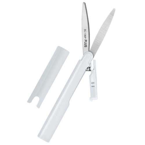 Plus Pen Style Compact Twiggy Scissors with Cover, White 34609