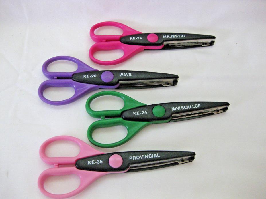 Kraft Edgers Scissors Lot 4 - Provincial, Wave, Mini Scallop, Majestic