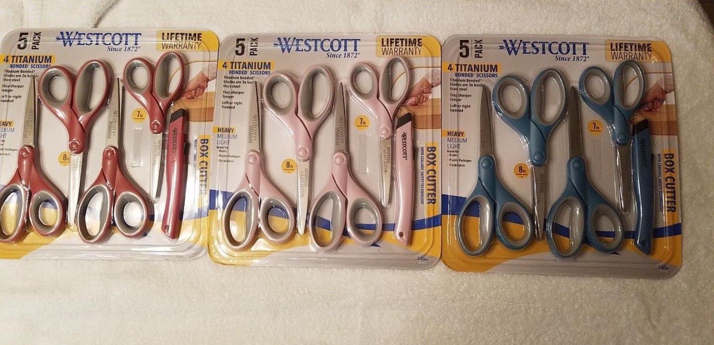 Westcott 5 pack Titanium Bonded Scissors