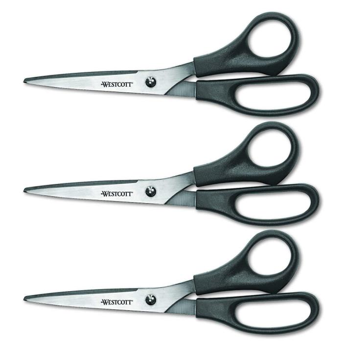 All Purpose Scissors Westcott Black 3 Pack 8