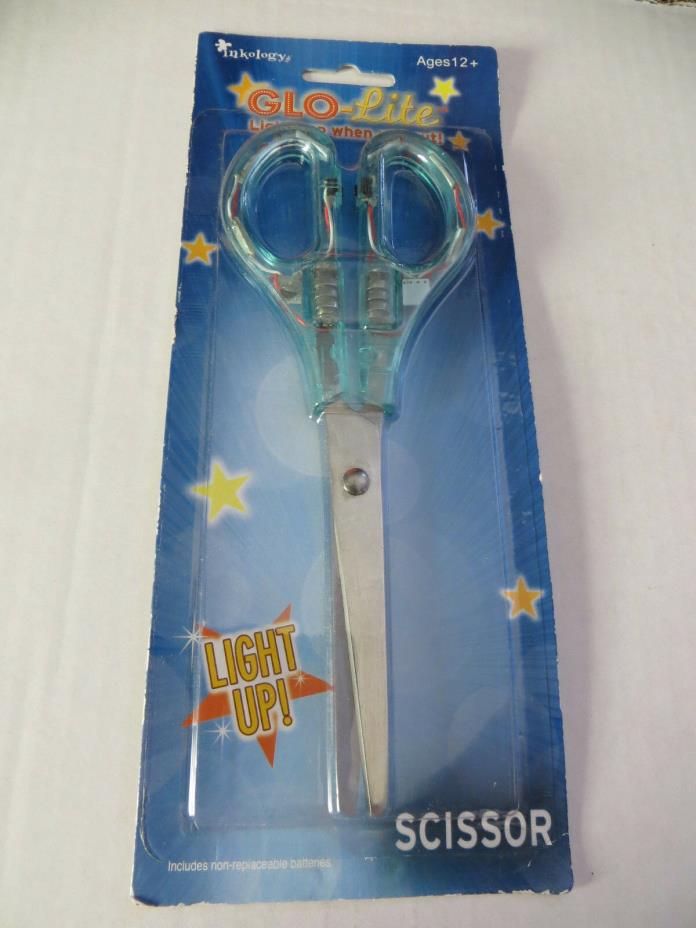 Inkology Glo-Lite Scissors battery operated light when used for cutting