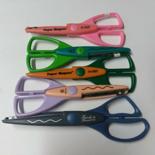 Provo Craft Family Treasures LOT OF 5 Ripple Scallops Scissors With Plastic Bag