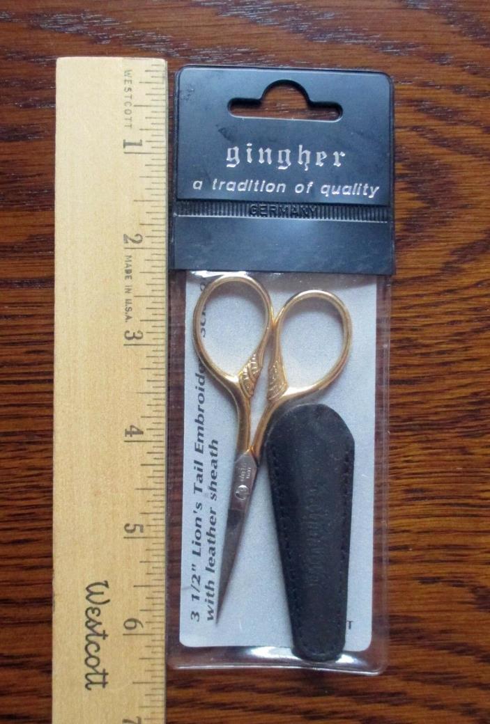 GINGHER LION'S TAIL EMBROIDERY SCISSORS 3 1/2IN