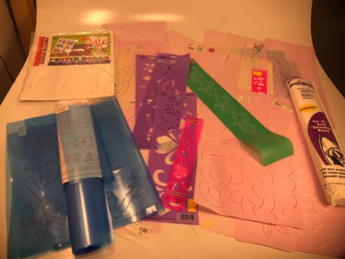 Huge Lot Of 45 Stencils Floral Flowers Ribbons Bows Designs Butterflies And More