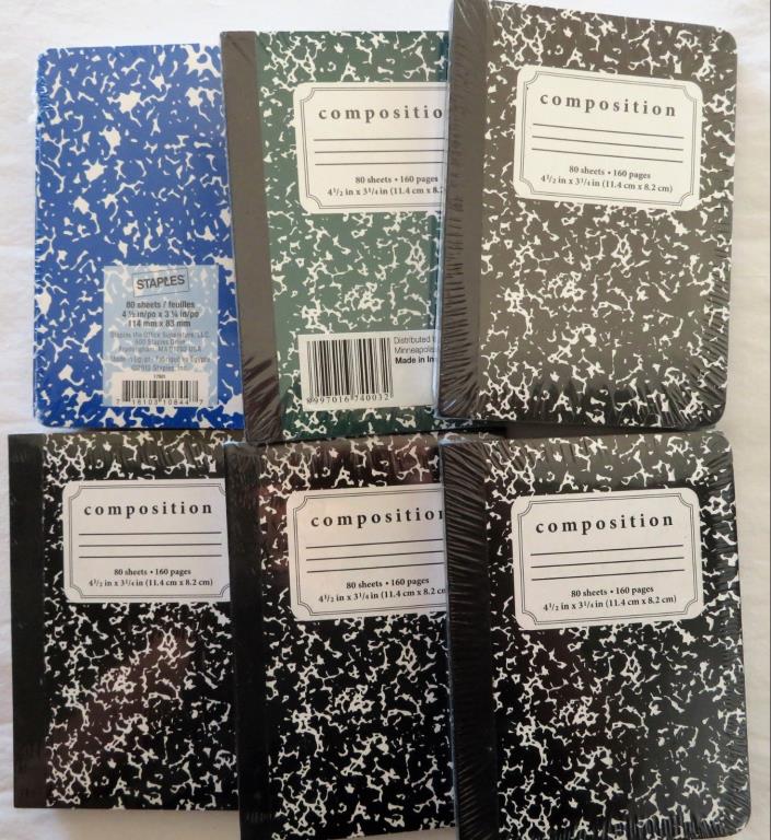 Mini Composition Books Lot of 12 Lined Notebooks 4.5x3.25 160 pgs Crafts Memos