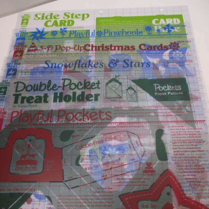 Hot Off The Press Templates Stencils Lot 6 Pockets Snowflakes Christmas Cards