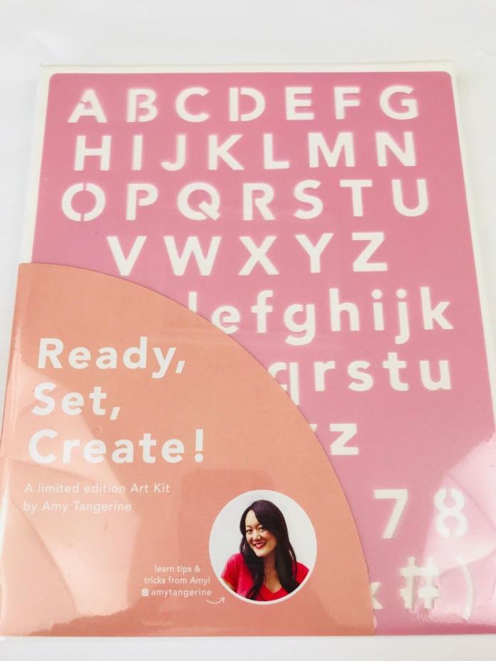 FabFitFun Ready Set Create Amy Tangerine Stencil Craft Set Paint Alphabet Kit