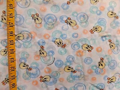 TWEETY LITE WEIGHT FLANNEL KNIT FABRIC  BY THE 1/2 YARD   NO STRETCH
