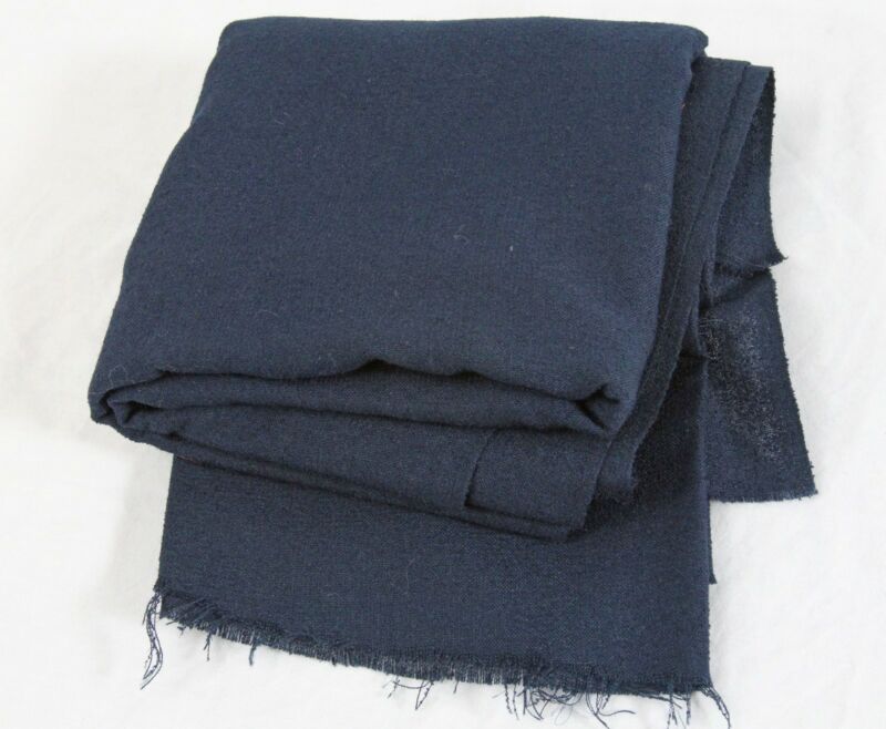 Navy Dark Blue Fabric 57x59 1.6 Yards Solid Color Square Linen Texture