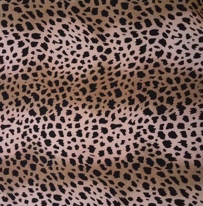Leopard Pink Black Brown Rayon Challis Fabric  Apparel & Fashion Sewing 6yds