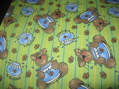 BROWN BEAR MATERIAL, A LITTLE LESS THAN 1/2 YARD, PERFECT FOR QUILTING SQUARES!