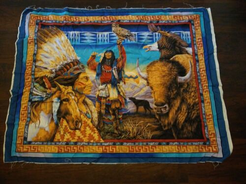 Springs Industries Tribal Elements Fabric  Panel IndianHorse Eagle 7266 36