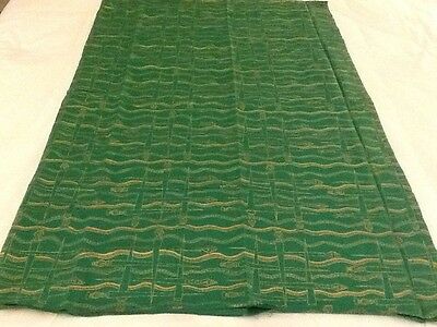 African print fabric 36inx45in rayon viscose Sewing Quilting Green metallic