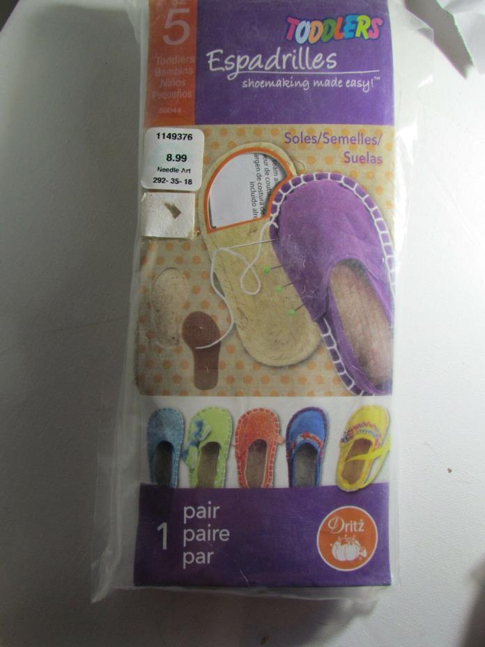 New Dritz Espadrille Soles 1 pair and pattern  Toddler Size 5