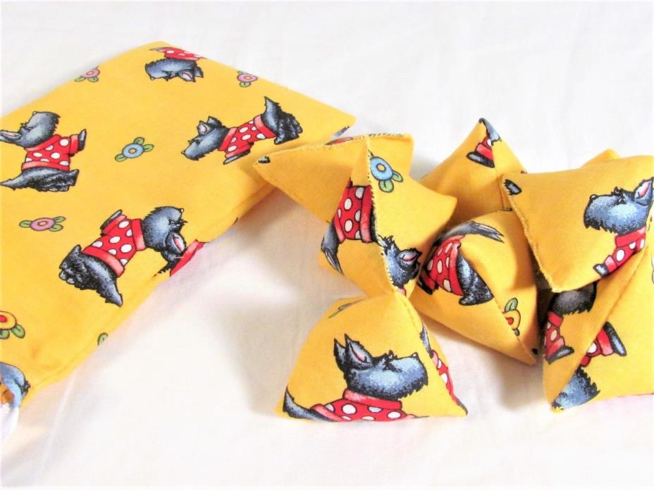 New Set Of 8 Handmade Scottie Dogs Sewing Pattern Weights With Storage Bag
