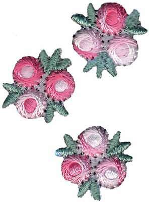 Wrights Iron-On Appliques 3/Pkg Pink & White Flowers 070659338984