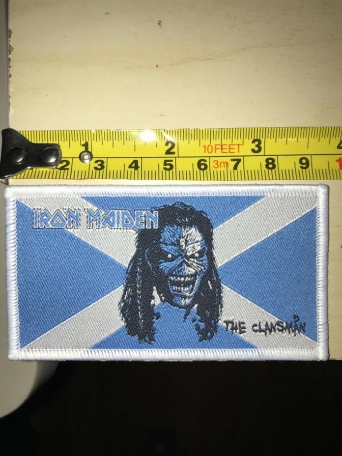 Iron Maiden Clansman patch design 1 limited edition white