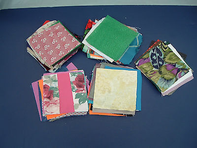 Pre cut fabric squares 4.5 inches recycled and vintage fabric