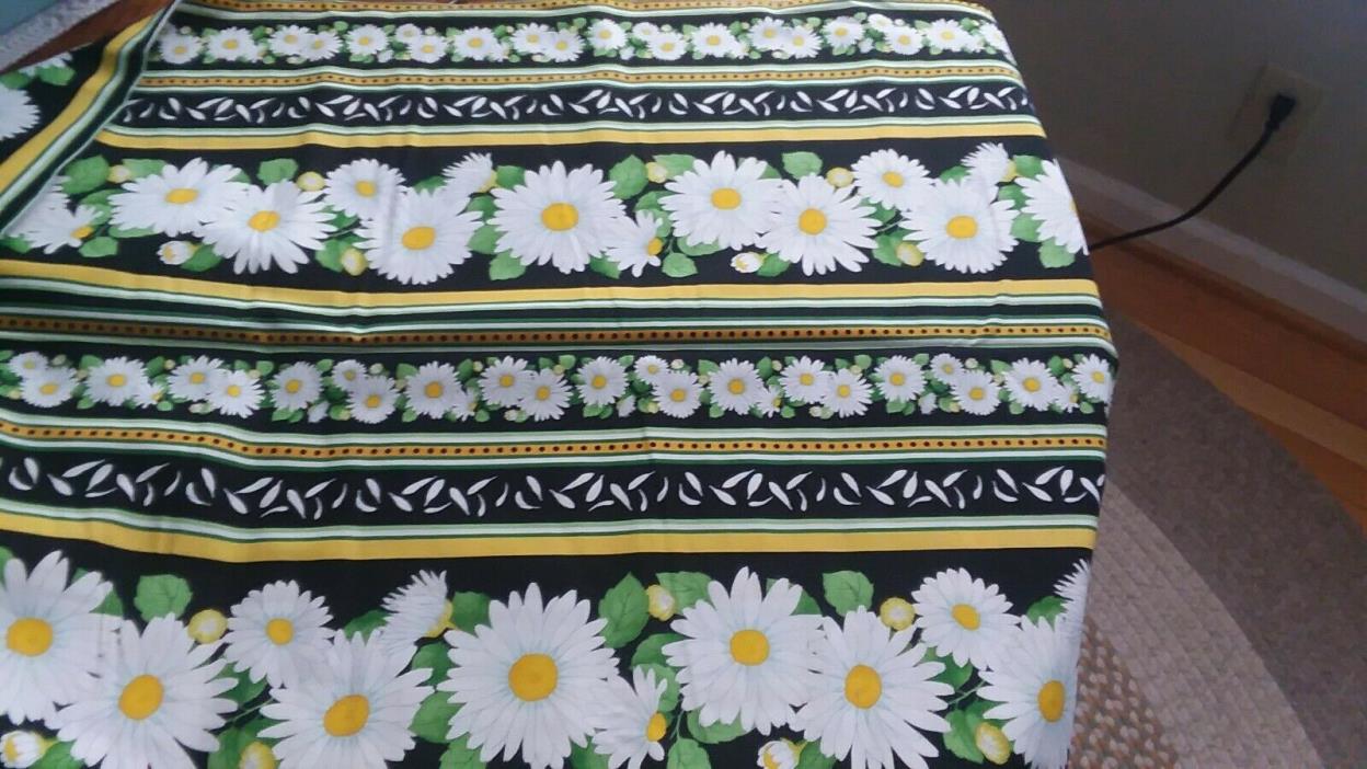 OOP TT Black/White Daisy Stripe Cotton Fabric Patt # FLEUR-C 7726