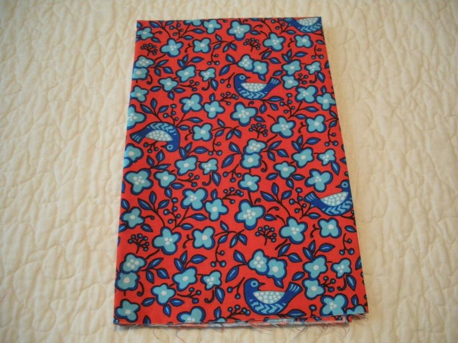 NEW 2 FAT QUARTER FABRIC BY RED ROOSTER RED/BLUE FLORAL #25021 100% COTTON