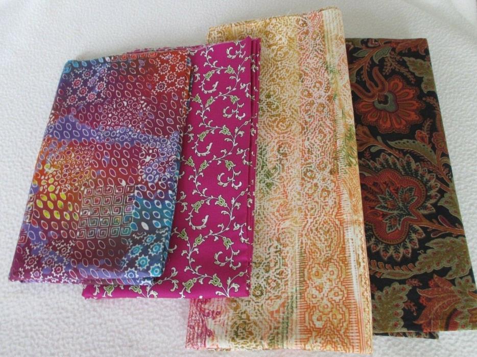 Four 1 Yd. Lengths of Quilting Fabric - 1 Batik, 3 Prints