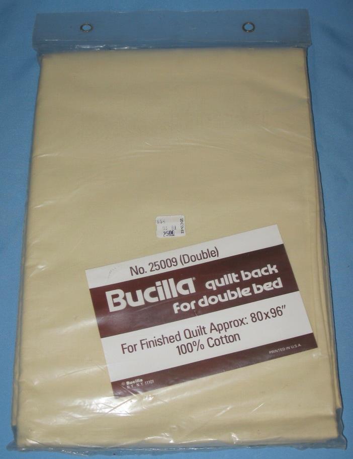 Vtg. Bucilla Quilt Back Double Bed Cream or Light Yellow? 100% Cotton 80