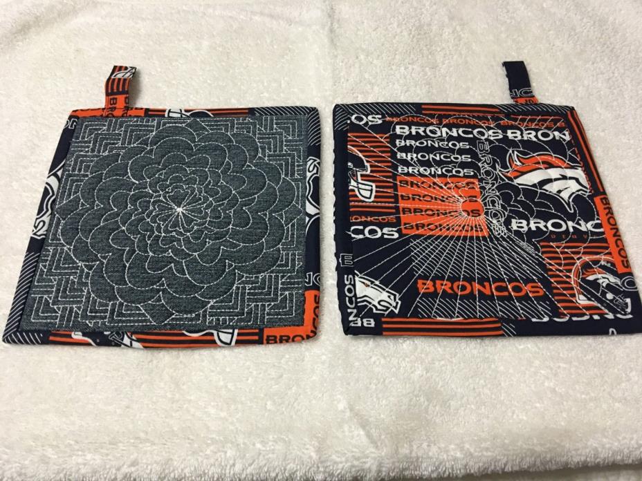 Broncos Quilted Pot Holders