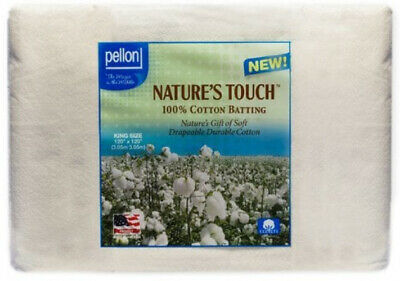 Non-scrim Natural Cotton Batting Pellon King-size Natures Touch 120 X 120-inch